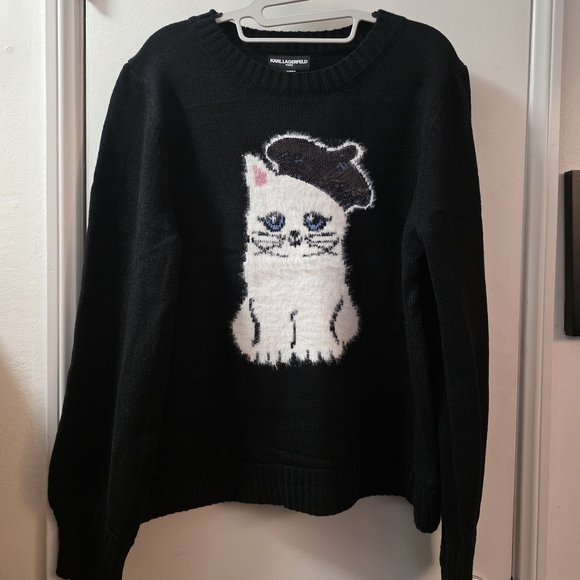 Karl Lagerfeld Sweaters - Karl Lagerfeld Black Sweater with Cat Design